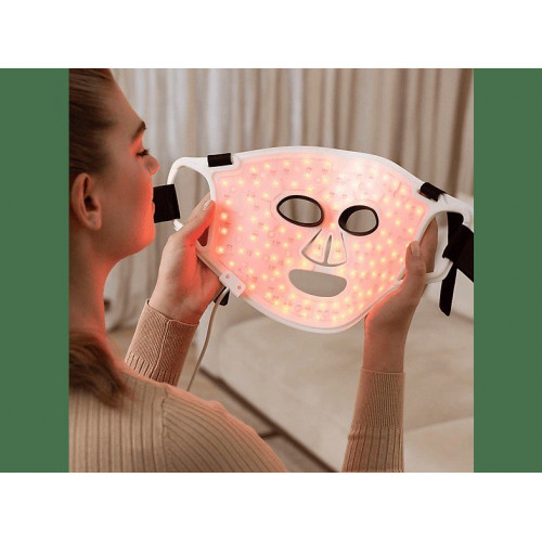 Máscara facial LED - SILK'N FLM100PE1001, Cara, Control remoto, Blanco