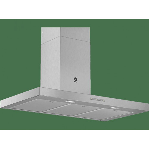 Campana decorativa - Balay 3BC097EX, 756 m³/h, Control electrónico, iluminación LED, 90 cm, Inox