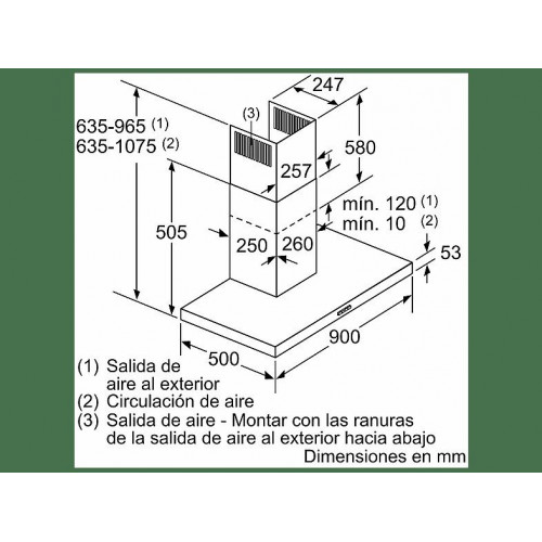 Campana decorativa - Balay 3BC097EX, 756 m³/h, Control electrónico, iluminación LED, 90 cm, Inox