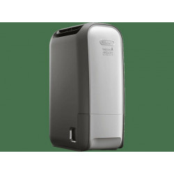 Deshumidificador - De'Longhi Tasciugo AriaDry Light DNS80, Extracción 7.5 l/día, Depósito de 2,8 l, Superficia de 85 m³, Pantalla LCD, Ionizador, Gris