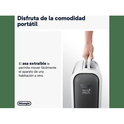 Deshumidificador - De'Longhi Tasciugo AriaDry Light DNS65, Extracción de 6 l/día, Depósito de 2.8 l, Superficie máxima 75 m³, Ionizador, Gris