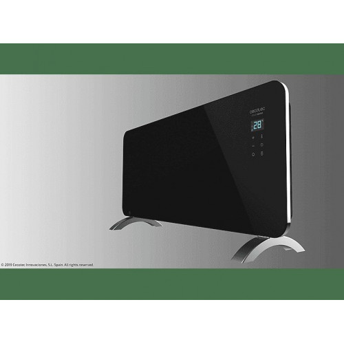Convector - Cecotec Ready Warm 6770 Crystal Connection, 2000 W, LED, Placa decristal, Wi-Fi, Negro