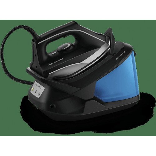 Centro de planchado - Rowenta VR832, 2600 W, 1.7 L, 6.5 bares, Golpe de vapor 350 g/m, Suela MicroSteam400, Sistema Calc-Away, Negro y azul