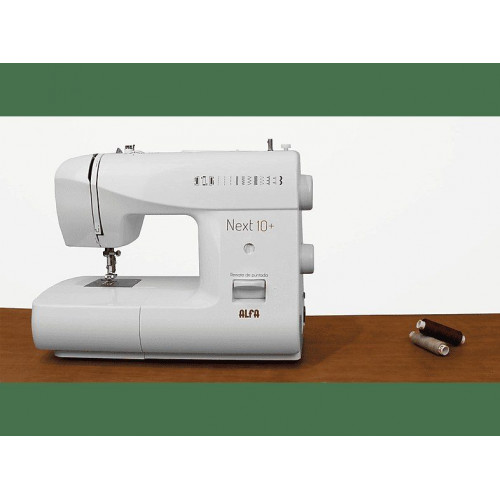 Máquina de coser - Alfa NEXT 10+, 12 puntadas, Luz Led, Blanco