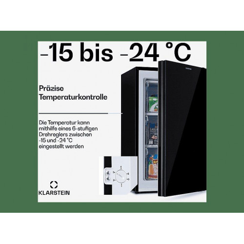 Mini congelador - KLARSTEIN Pluto 65L, 84,50 cm, Negro