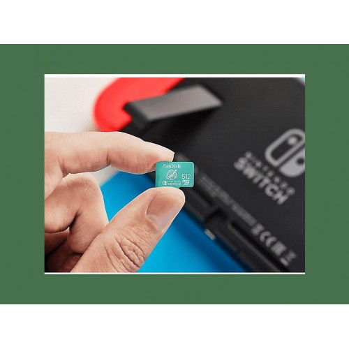 Tarjeta micro SDXC - SanDisk Licencia Nintendo®, 512 GB, Para Nintendo Switch 1, Lite, Oled, 100 MB/s, U3, C10, Verde