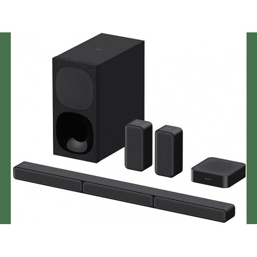 Barra de sonido - Sony HTS40R.CEL, Surround 5.1, Subwoofer, Altavoces traseros inalámbricos, HDMI, Bluetooth,  600 W, Negro