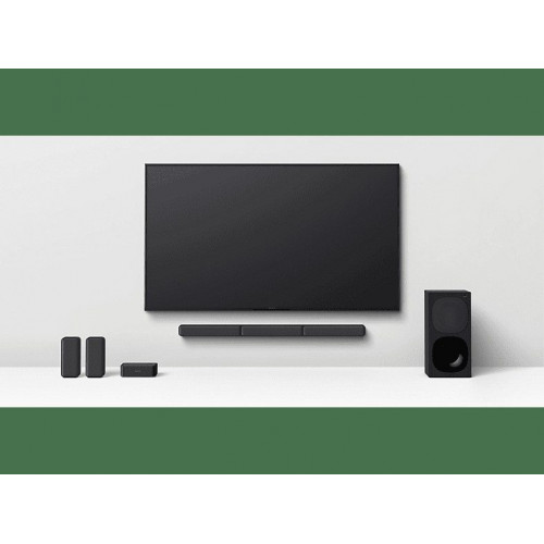 Barra de sonido - Sony HTS40R.CEL, Surround 5.1, Subwoofer, Altavoces traseros inalámbricos, HDMI, Bluetooth,  600 W, Negro