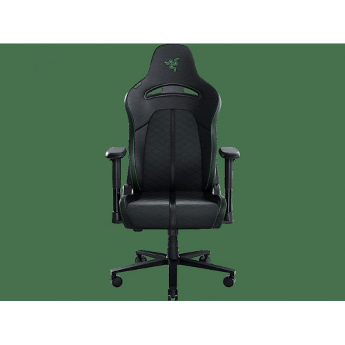 Silla gaming - Razer Enki X, Reposabrazos 2D, Carga máxima 136 kg, Cuero sintético, Arco lumbar, Negro/Verde