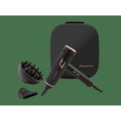 Secador - Rowenta Maestria CV9920, Tecnología Air-to-Care doble iónico, 2000 W, 9 Ajustes, Motor BLDC, 2 Boquillas, Difusor, Neceser, Peso 385g, Negro