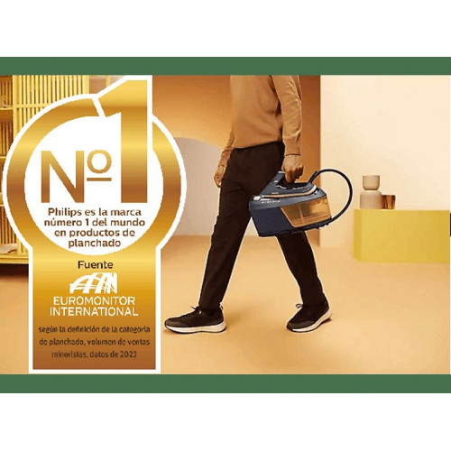 Centro de planchado - Philips PerfectCare Serie PSG6066/20, 2400W, 130 g/min, 1.2l, OptimalTEMP, Hierro, Gris