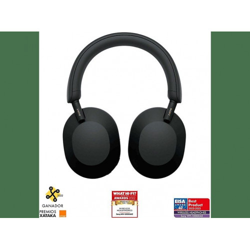 Auriculares inalámbricos - Sony WH-1000XM5B, Estuche rígido, Cancelación ruido, 30h, Hi-Res, Carga Rápida, Llamada Nítida, Bluetooth, Diadema, Negro