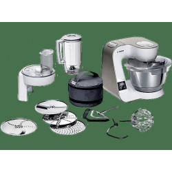 Robot de cocina - Bosch MUM5XW20, 1000 W, 7 potencias, 1.25 l, Blanco
