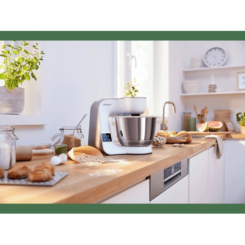 Robot de cocina - Bosch MUM5XW20, 1000 W, 7 potencias, 1.25 l, Blanco