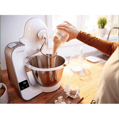 Robot de cocina - Bosch MUM5XW20, 1000 W, 7 potencias, 1.25 l, Blanco