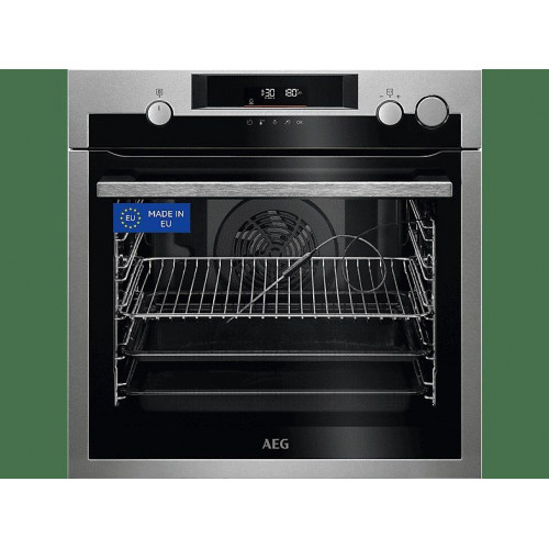 Horno a vapor - AEG BSE572360M, Multifunción, Pirolítico, 72 l, Sonda térmica, 60 cm, Inox
