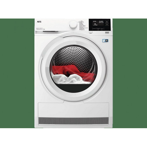 Secadora bomba de calor - AEG TR818A2OB, 8 kg, 10 programas, SensiDry, MixDry, Blanco