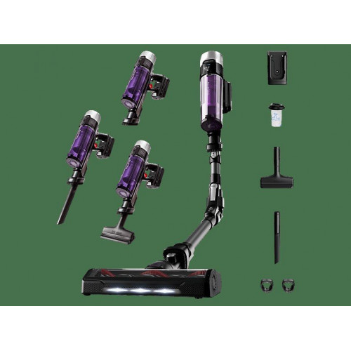 Aspirador escoba - Rowenta RH2039WO X-Force Flex 9.60 Allergy, 200 W, 0.4 L, 45 min, Tecnol. Ciclónica, 3 modos, Multisuperficie, Ultraligera, Púrpura