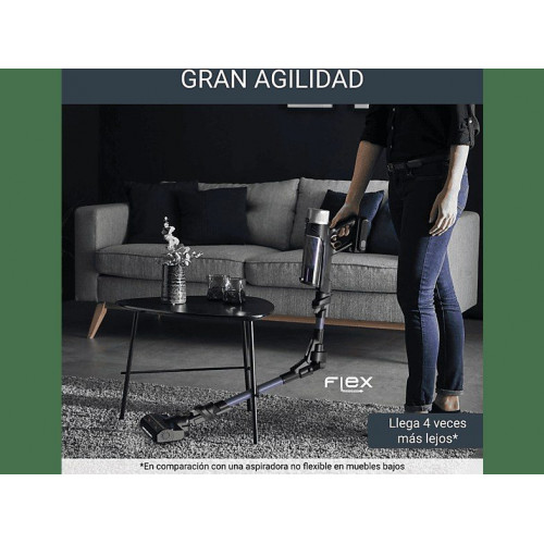 Aspirador escoba - Rowenta RH2039WO X-Force Flex 9.60 Allergy, 200 W, 0.4 L, 45 min, Tecnol. Ciclónica, 3 modos, Multisuperficie, Ultraligera, Púrpura