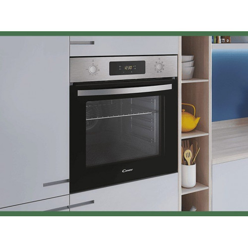 Horno - Candy Idea FIDC X625 L, Multifunción, Aquálisis, 60cm, 70 L, 8 funciones, Display con timer touch, Guía telescópica, Inox