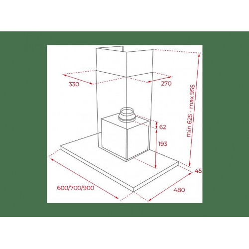 Campana decorativa - Teka DSH 986, 3+1 Velocidades, 586 m³/h, Temporizador, 90 cm, Inox