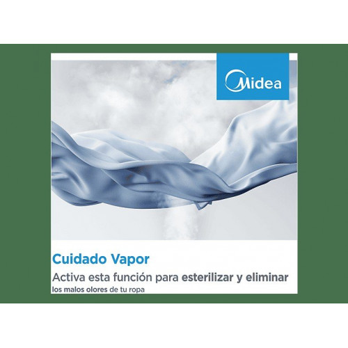 Lavadora carga superior - Midea MF100T70B/W-ES, 7 kg, 1200 rpm, 15 Programas, Monitor LED, Blanco