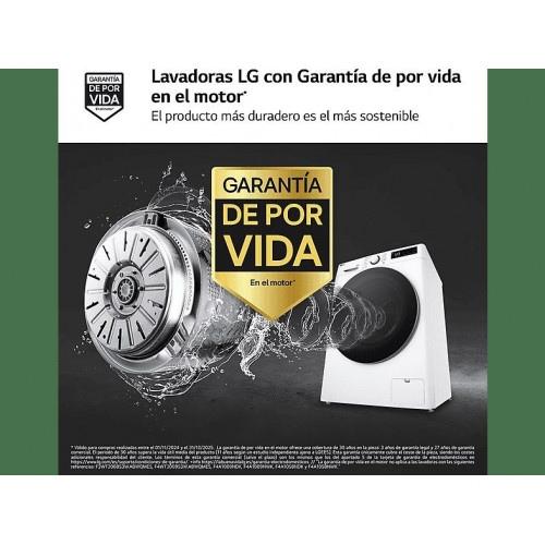 Lavadora secadora - LG F2DR5S09A1W, 9 kg+5 kg, 1200 rpm, 12 programas, Blanco
