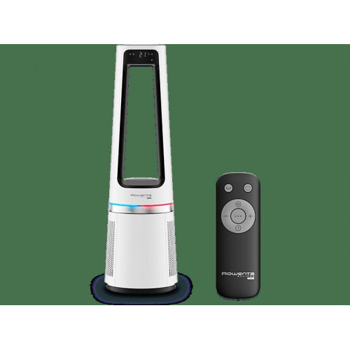 Purificador de aire - Rowenta Eclipse QU5060F, Ventilador y calefactor, 3 en 1, 2000W, 12 Velocidades, 8 m, 31 dB,  Modo día/noche, Silencioso, Blanco