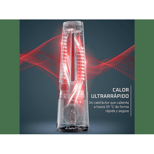 Purificador de aire - Rowenta Eclipse QU5060F, Ventilador y calefactor, 3 en 1, 2000W, 12 Velocidades, 8 m, 31 dB,  Modo día/noche, Silencioso, Blanco
