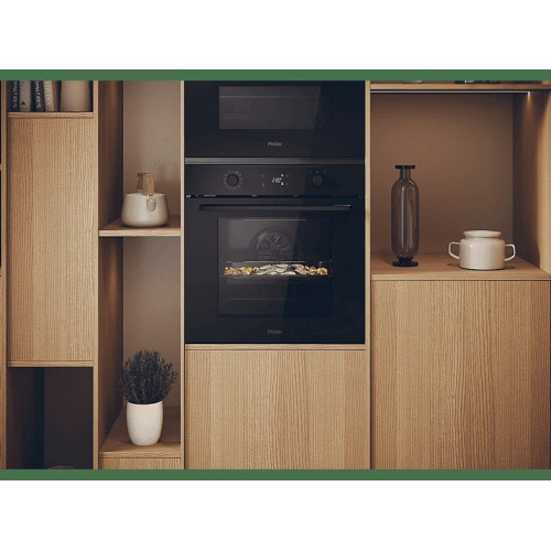 Horno - Haier H6 ID2P5B3YTB, Multifunción, Pirolítico y por agua, 78 l, Cavidad XXL, 60 cm, Negro