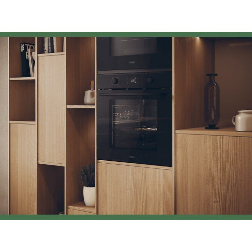 Horno - Haier H6 ID2P5B3YTB, Multifunción, Pirolítico y por agua, 78 l, Cavidad XXL, 60 cm, Negro