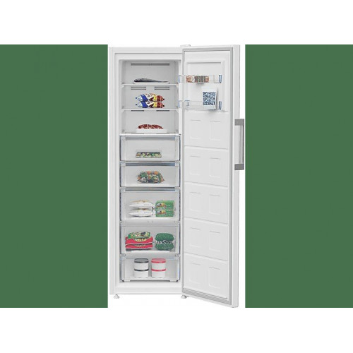 Congelador vertical - Beko B3RFNE314W, 286 l, 186.5 cm, No Frost, SmoothFit™, Puerta reversible, Motor ProSmart Inverter, Blanco