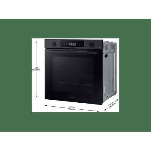 Horno - Samsung Dual Cook  NV7B4430ZAB/U1, Multifunción, Pirolítico, 76l, 59.5 cm, Función WiFi con SmartThings, Negro
