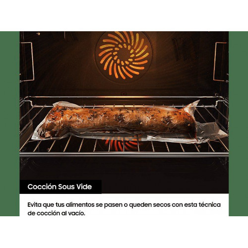 Horno - Samsung Dual Cook  NV7B4430ZAB/U1, Multifunción, Pirolítico, 76l, 59.5 cm, Función WiFi con SmartThings, Negro