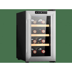 Vinoteca - Cecotec Bolero GrandSommelier 830 CoolWood, Termoeléctrico, 8 botellas, 8-18ºC, Panel táctil, Luz LED, Silver
