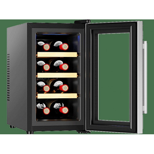 Vinoteca - Cecotec Bolero GrandSommelier 830 CoolWood, Termoeléctrico, 8 botellas, 8-18ºC, Panel táctil, Luz LED, Silver