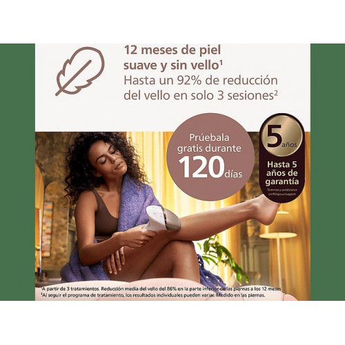 Depiladora IPL - Philips Lumea S9900 BRI951/01, Luz Pulsada en Casa, Con SkinIA y app, Uso Con y Sin Cable, 4 cabezales, Sensor de Piel Inteligente