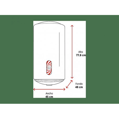 Termo eléctrico - Fais 80VRESEU2, 1.2 kW, 8 bar, 80l, IPX3, Válvula con leva, Termómetro, Blanco