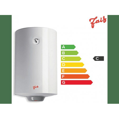 Termo eléctrico - Fais 80VRESEU2, 1.2 kW, 8 bar, 80l, IPX3, Válvula con leva, Termómetro, Blanco