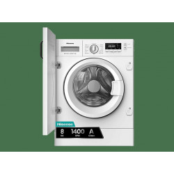 Lavadora integrable - Hisense WF3M841BWIES, 8 kg, 1400 rpm, 15 programas, Secado Allergy Care, Clase A, Sin Panelar