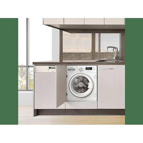 Lavadora integrable - Hisense WF3M841BWIES, 8 kg, 1400 rpm, 15 programas, Secado Allergy Care, Clase A, Sin Panelar