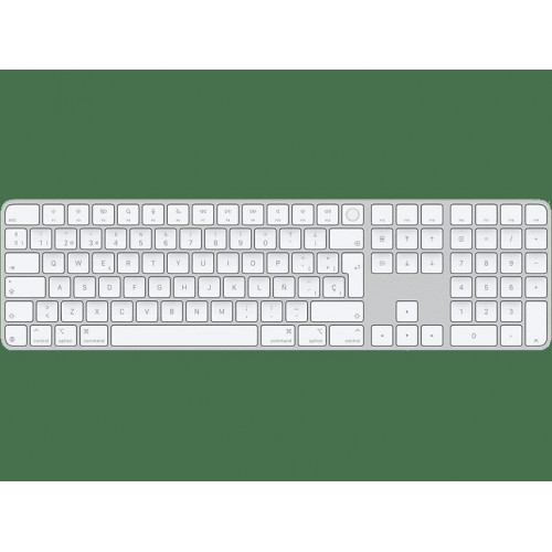 Apple Magic Keyboard, Con Touch ID y teclado numérico, Teclas Blancas, Español, Bluetooth, Blanco