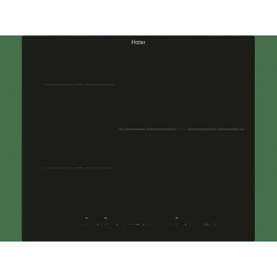 Placa inducción - Haier HAI63DC, 3 Zonas, Zona gigante de 32 cm, 9 Niveles de potencia + Booster, Negro