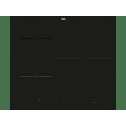 Placa inducción - Haier HAI63DC, 3 Zonas, Zona gigante de 32 cm, 9 Niveles de potencia + Booster, Negro
