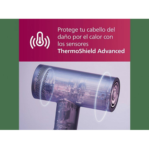 Secador - Philips SERIE 8000 BHD839/10, 1400 W, 5 Niveles de calor, 3 Velocidades, Difusor incluido, Azul Adriático