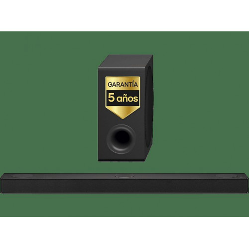 Barra de sonido - LG S80TY, Bluetooth, 480 W, 3.1.3 canales con subwoofer, Dolby Atmos y DTS, Negro