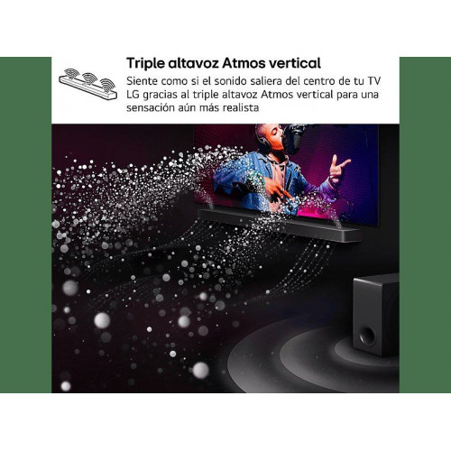 Barra de sonido - LG S80TY, Bluetooth, 480 W, 3.1.3 canales con subwoofer, Dolby Atmos y DTS, Negro