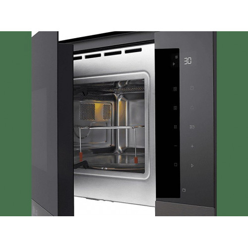 Microondas con grill integrable - LG MG7Z2593B, 900 W, 8 niveles, 25 l, Cristal negro