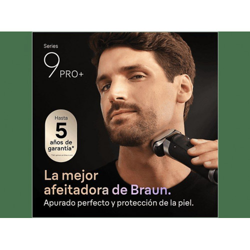 Afeitadora - Braun Afeitadora eléctrica Series 9 PRO+ 9667CC, Pro SensoAdapt, Centro de limpieza SmartCare, 60 min autonomía, Plata