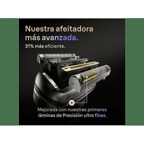 Afeitadora - Braun Afeitadora eléctrica Series 9 PRO+ 9667CC, Pro SensoAdapt, Centro de limpieza SmartCare, 60 min autonomía, Plata